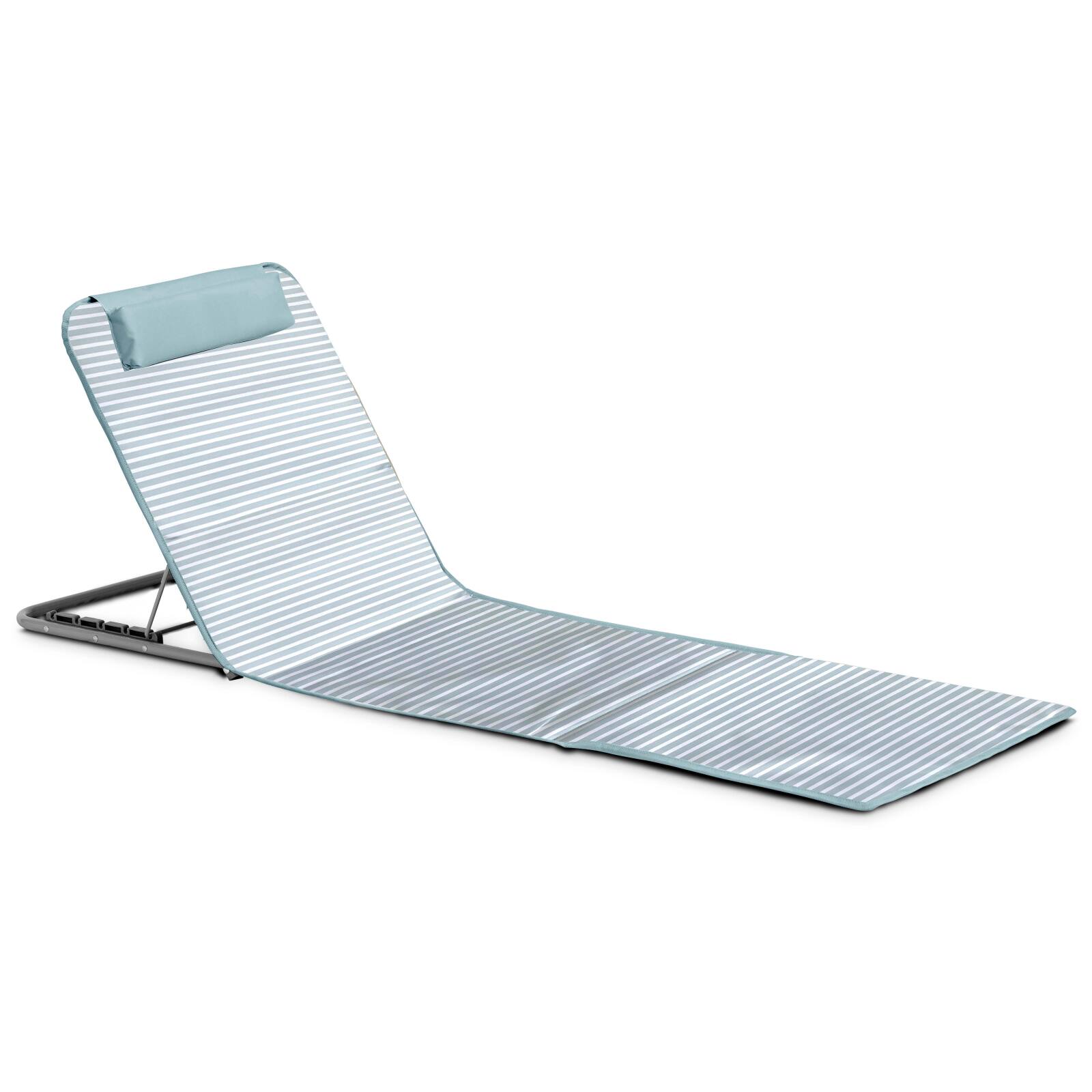 Lot de 2 matelas de plage pliants rayés jaune et gris