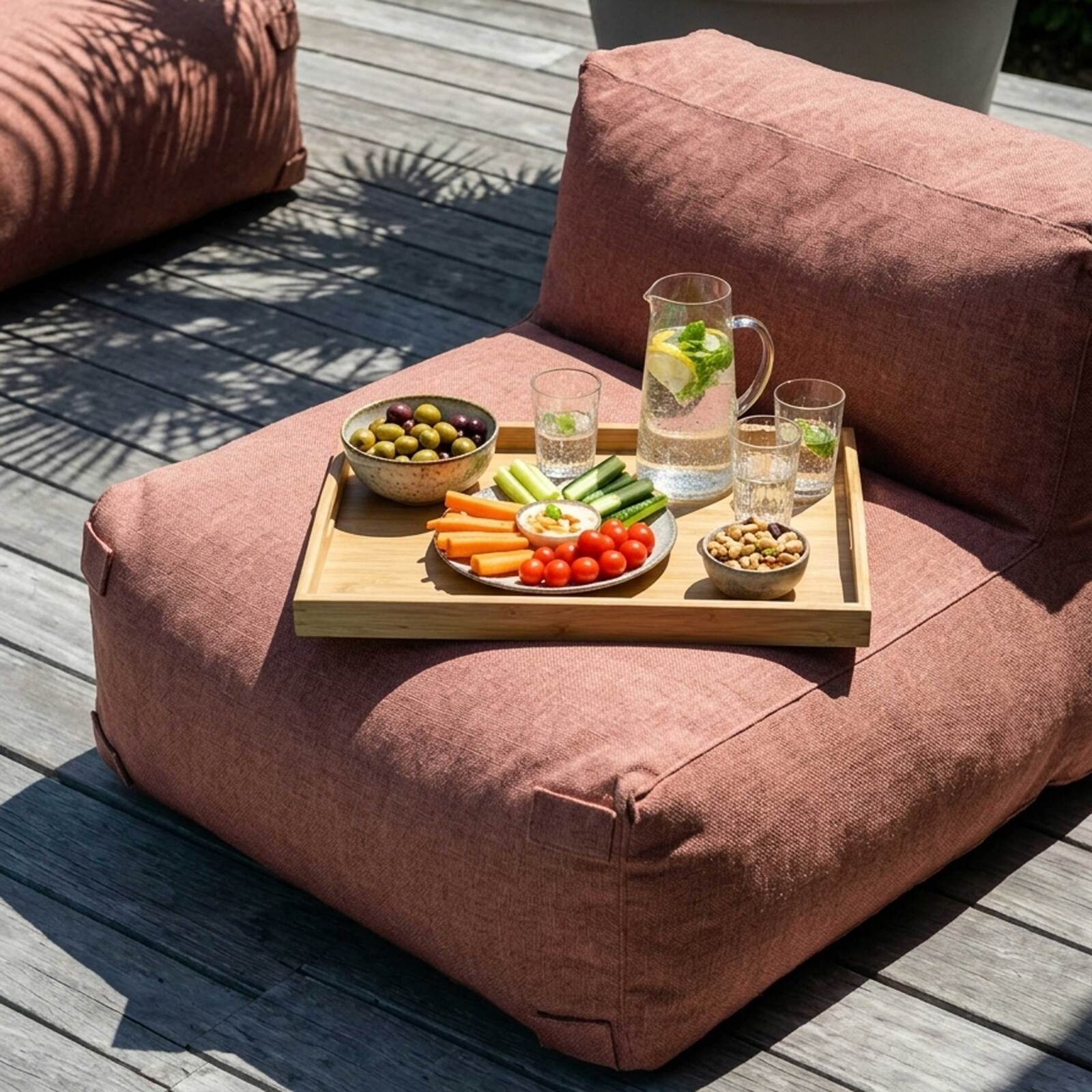 Salon de jardin modulable 3 places avec 3 chauffeuses