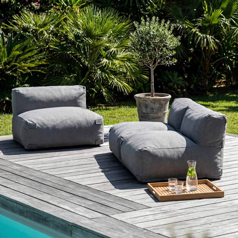 Salon de jardin modulable 3 places avec 3 chauffeuses