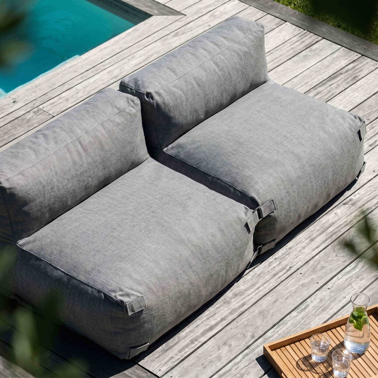Salon de jardin modulable 3 places avec 3 chauffeuses