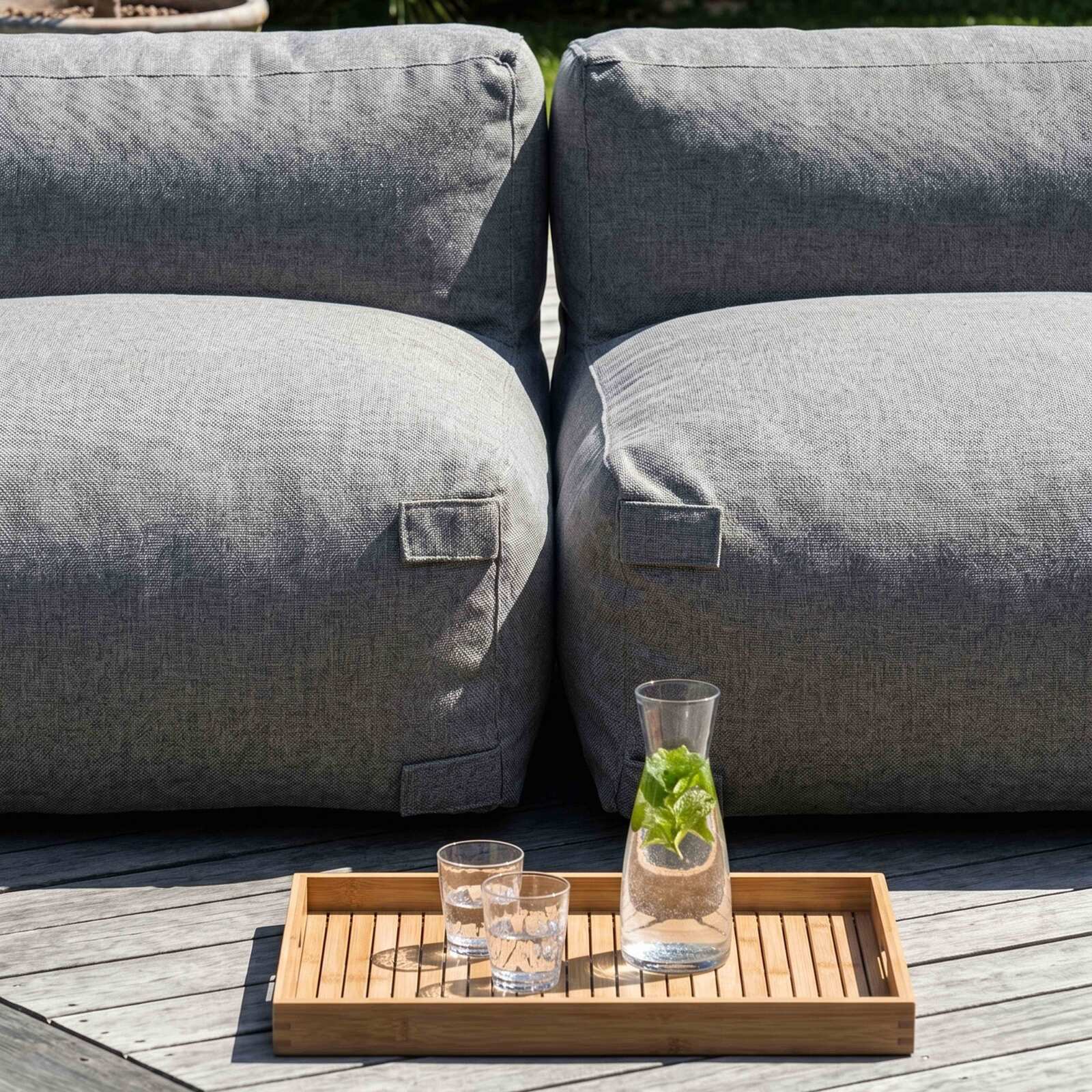 Salon de jardin modulable 3 places avec 3 chauffeuses
