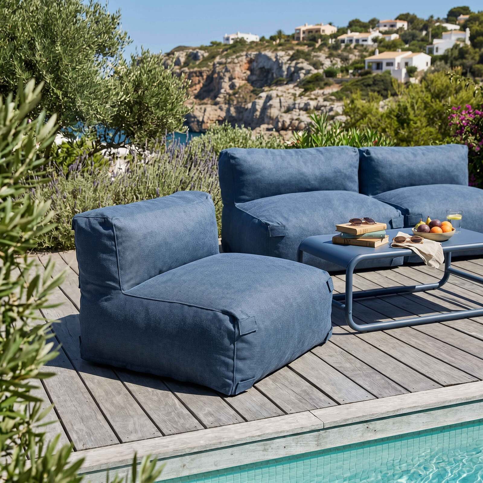 Salon de jardin modulable 3 places avec 3 chauffeuses