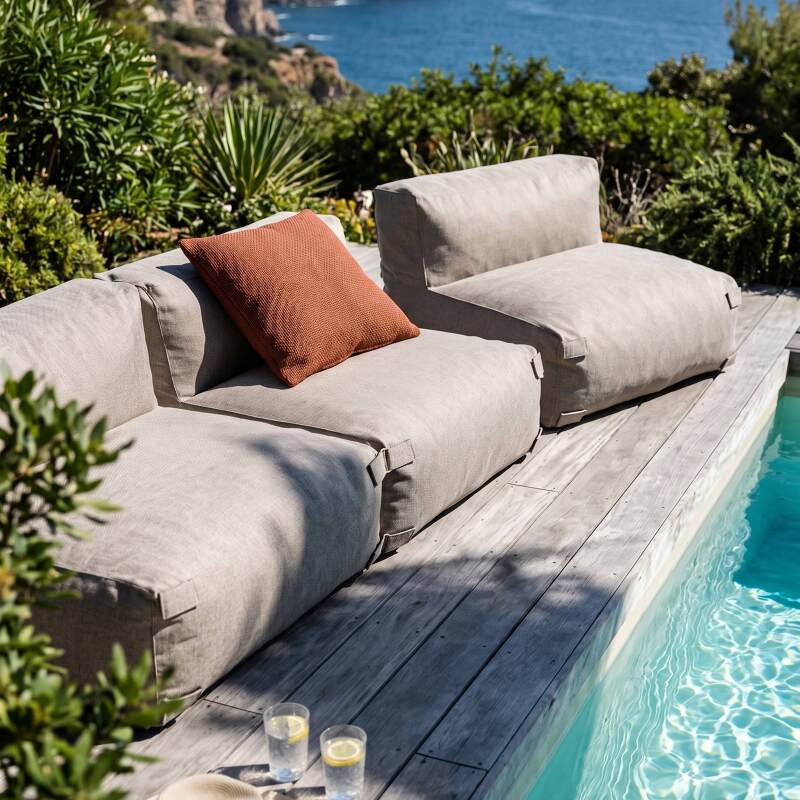 Salon de jardin modulable 3 places avec 3 chauffeuses