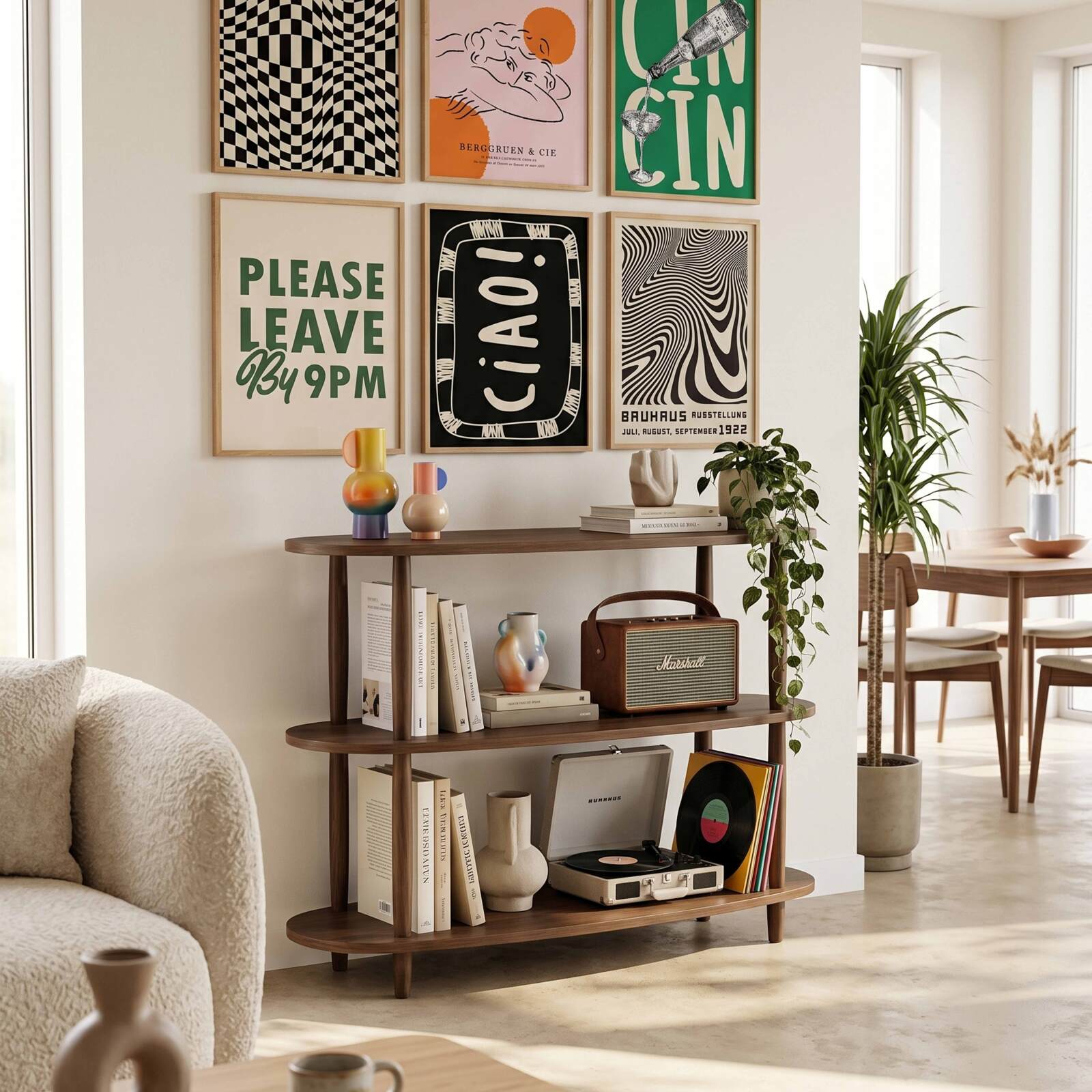 Etagère haute effet bois 120x145 cm 