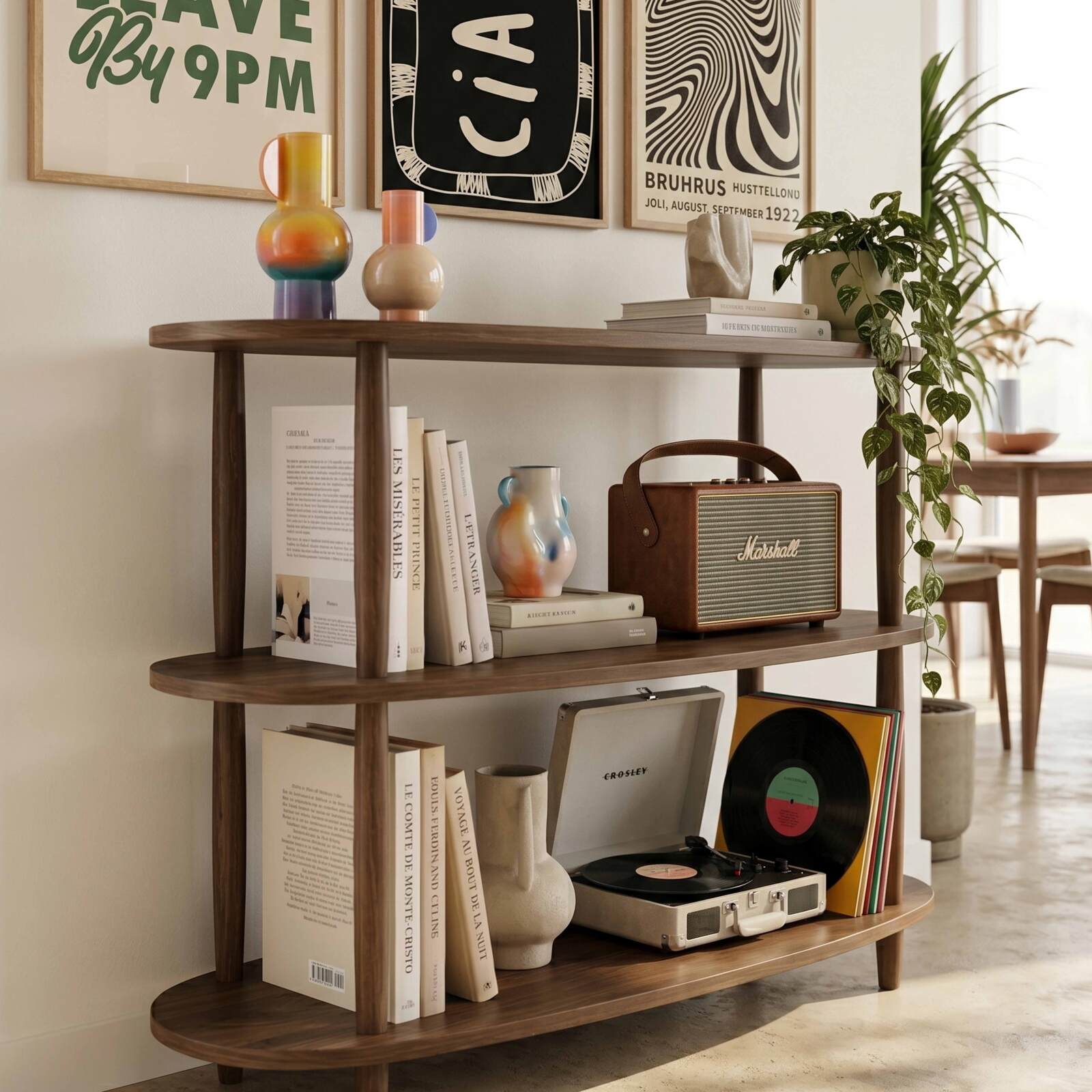 Etagère haute effet bois 120x145 cm 