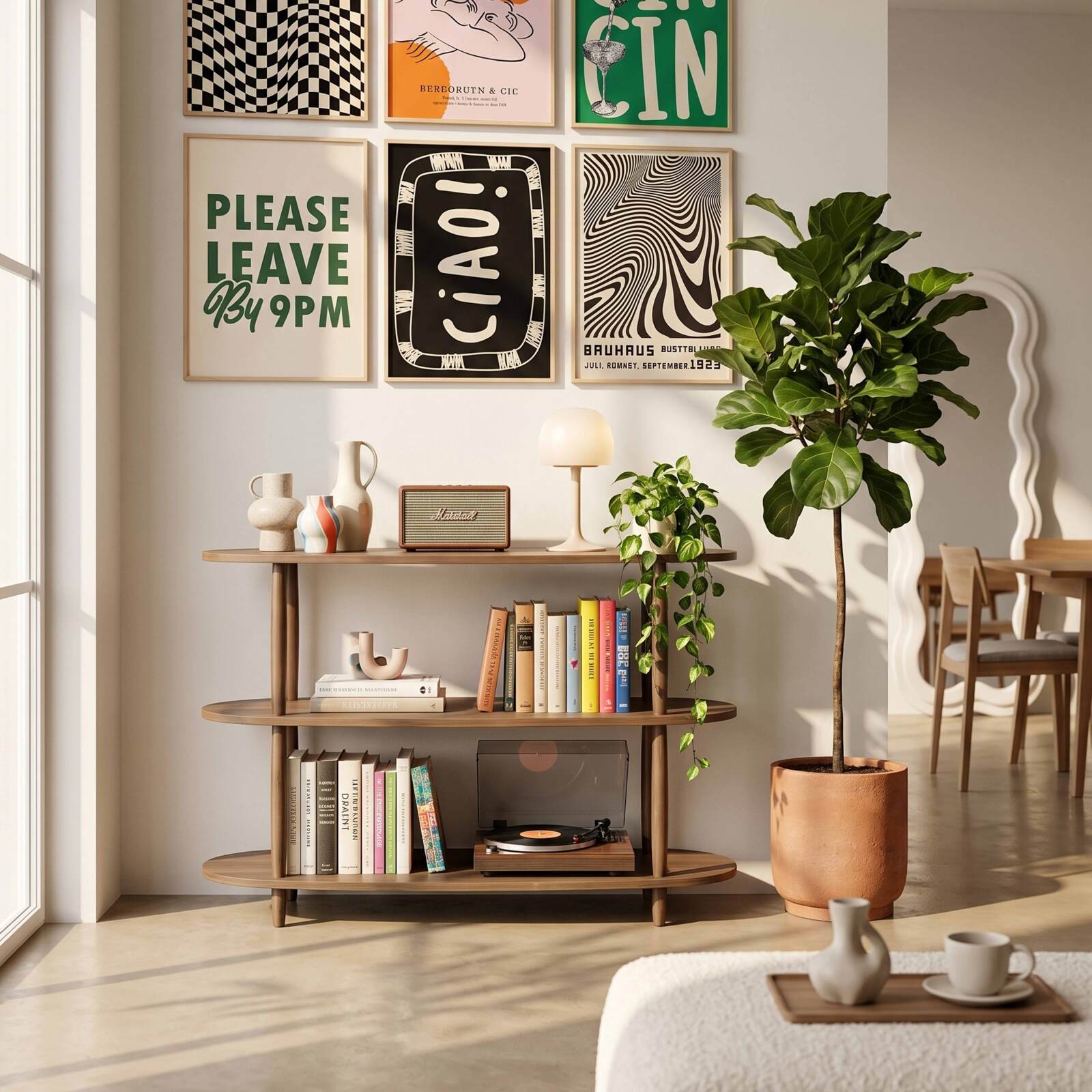 Etagère haute effet bois 120x145 cm 