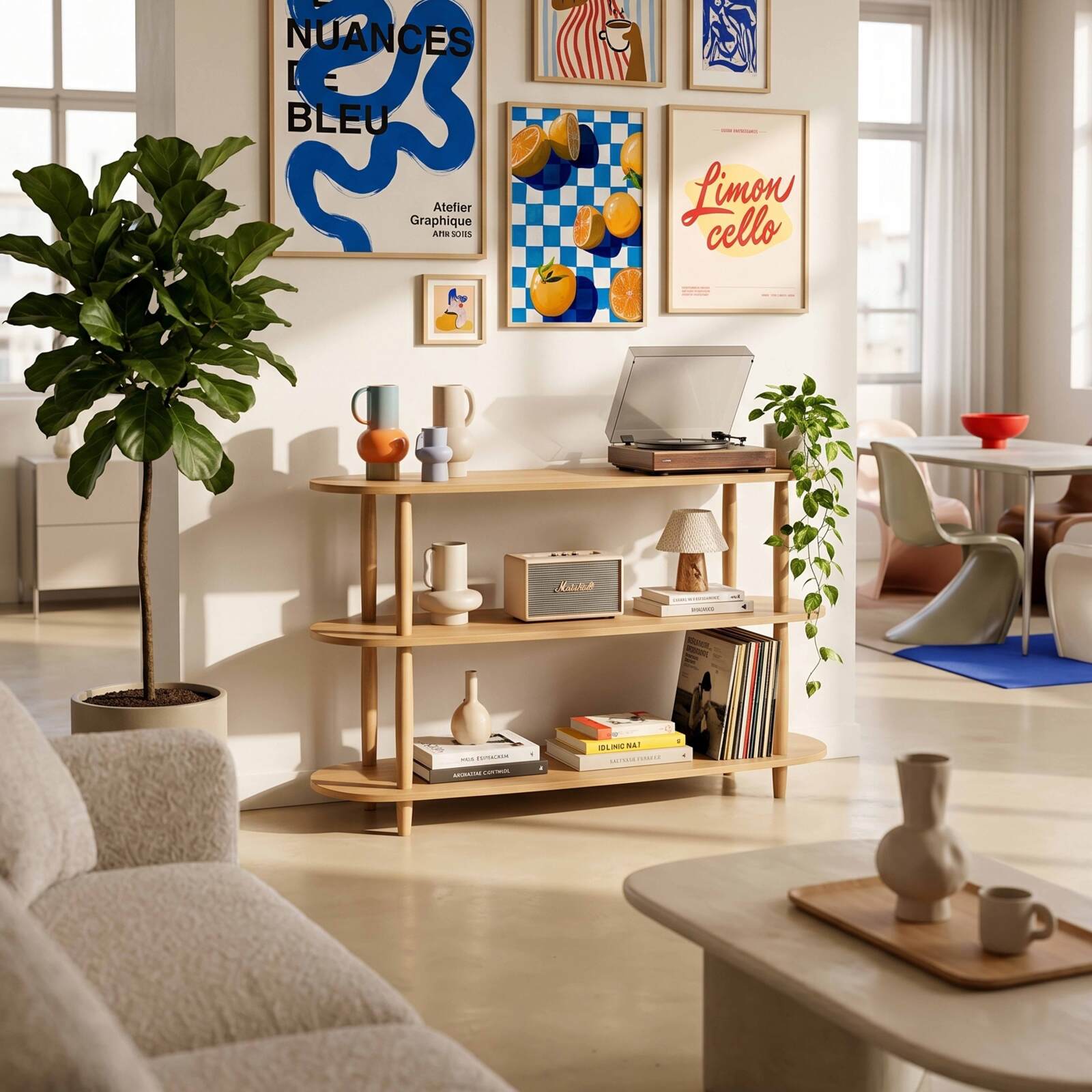 Etagère haute effet bois 120x145 cm 