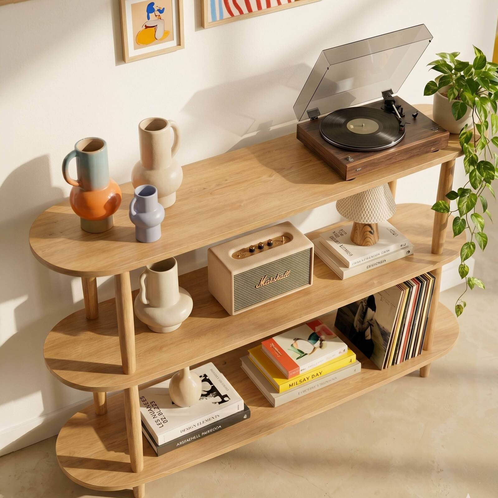 Etagère haute effet bois 120x145 cm 