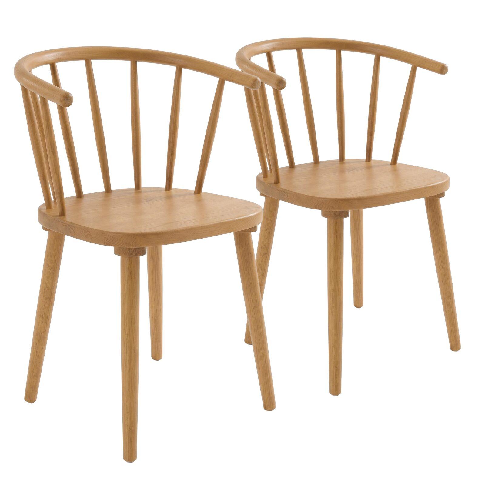 Chaises en bois d'orme ajourées - Lot de 2