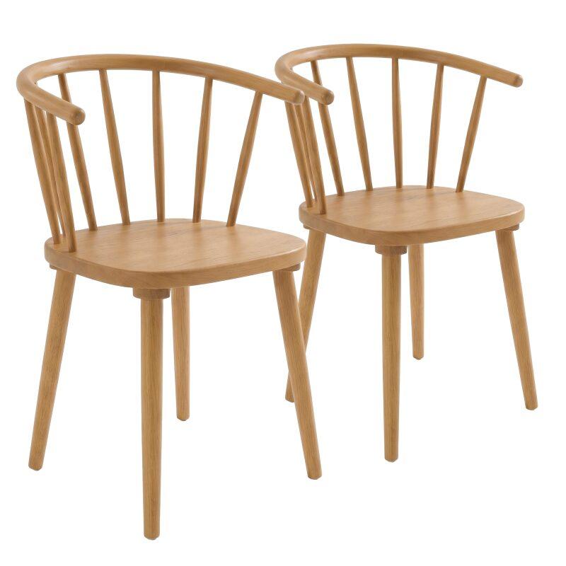 Chaises en bois d'orme ajourées - Lot de 2