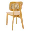 Chaises en bois d'orme et rotin naturel avec dossier esprit cannage - Lot de 2