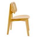 Chaises en bois d'orme et rotin naturel avec dossier esprit cannage - Lot de 2