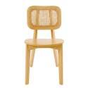 Chaises en bois d'orme et rotin naturel avec dossier esprit cannage - Lot de 2