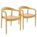 Chaises en bois d'orme avec accoudoirs - Lot de 2