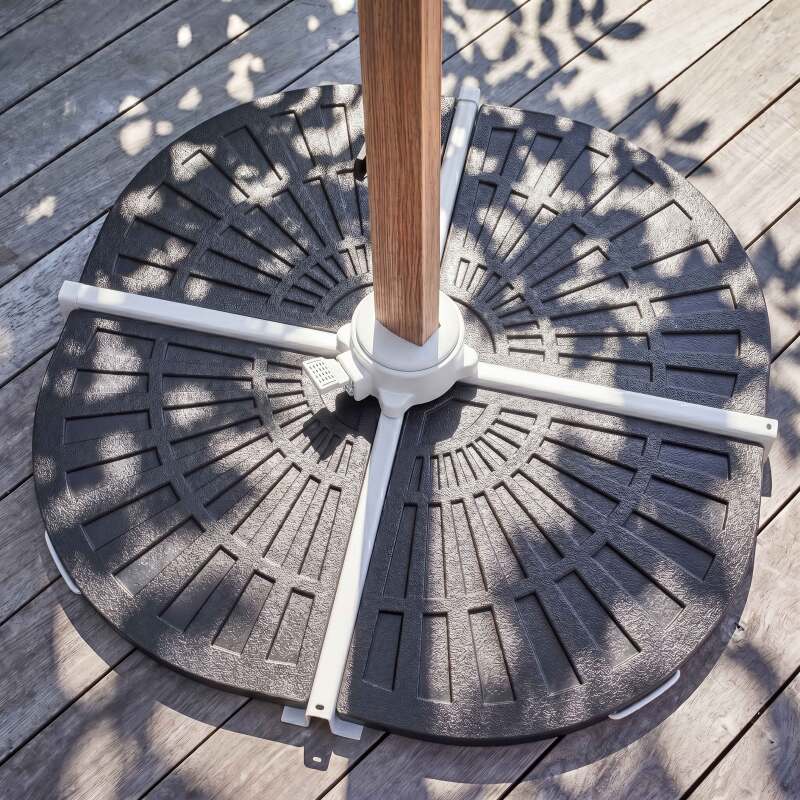 Parasol déporté 3x3 m carré inclinable rotatif 360° et 4 dalles lestées (5/8)