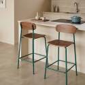 Chaises hautes en bois et métal - Lot de 2