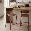 Chaises hautes en bois et métal - Lot de 2