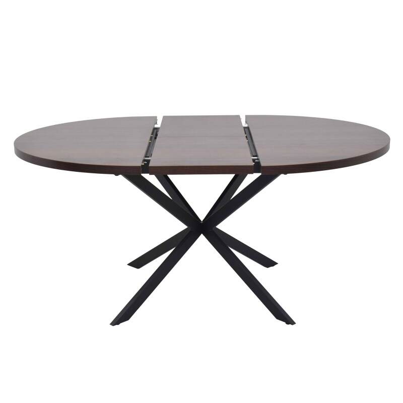 Table à manger extensible ronde en métal et effet bois 6 à 8 personnes (5/7)