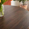 Table à manger extensible ronde en métal et effet bois 6 à 8 personnes