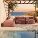 Salon de jardin modulable 4 places avec 3 chauffeuses et 1 pouf