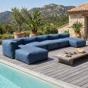 Salon de jardin modulable 6 places avec 3 chauffeuses, 1 fauteuil d'angle, 1 méridienne et 1 pouf