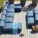 Salon de jardin modulable 7 places avec 5 fauteuils et 2 méridiennes