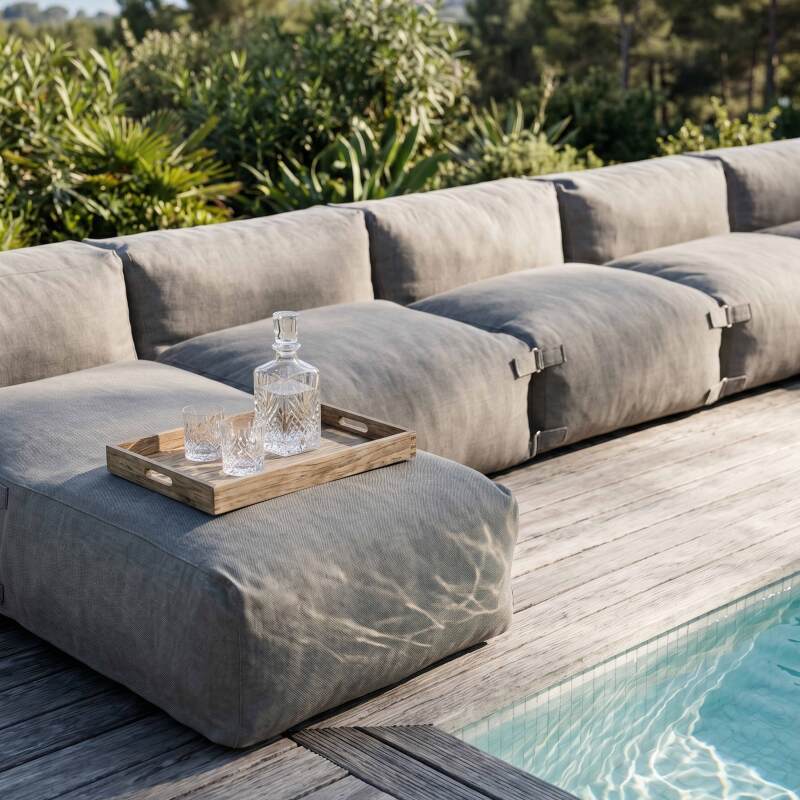 Salon de jardin modulable 7 places avec 5 fauteuils et 2 méridiennes (3/7)
