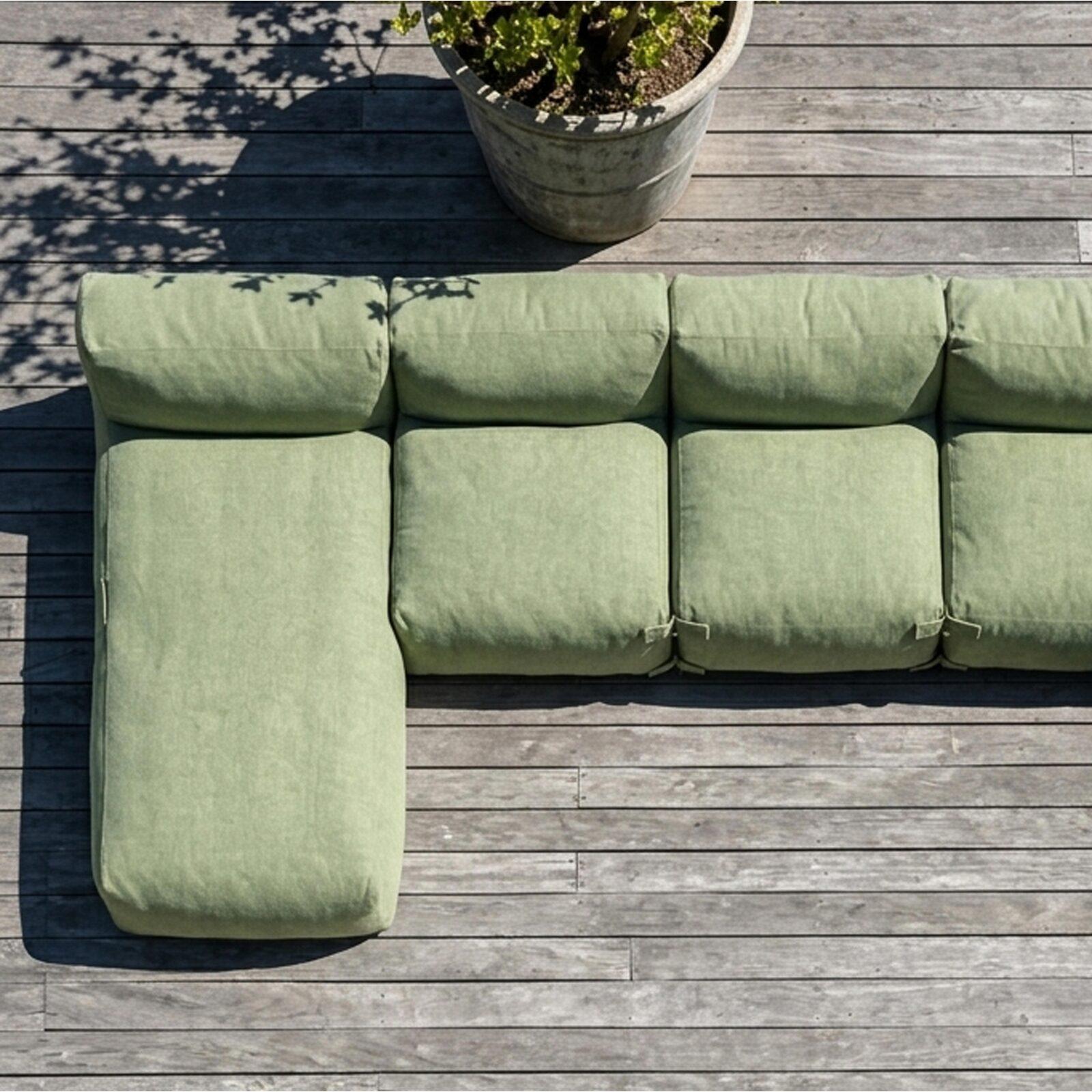Salon de jardin modulable 7 places avec 5 fauteuils et 2 méridiennes