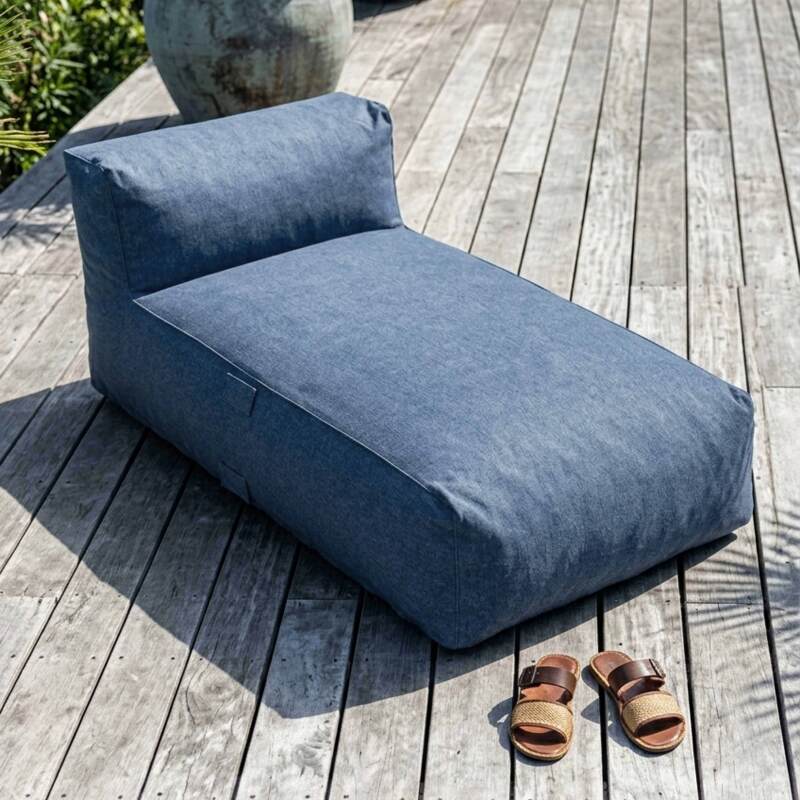 Salon de jardin modulable 5 places avec 2 chauffeuses, 1 fauteuil d'angle, 1 méridienne et 1 pouf (4/8)