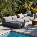 Salon de jardin modulable 4 places avec 2 chauffeuses, 1 fauteuil d'angle et 1 méridienne