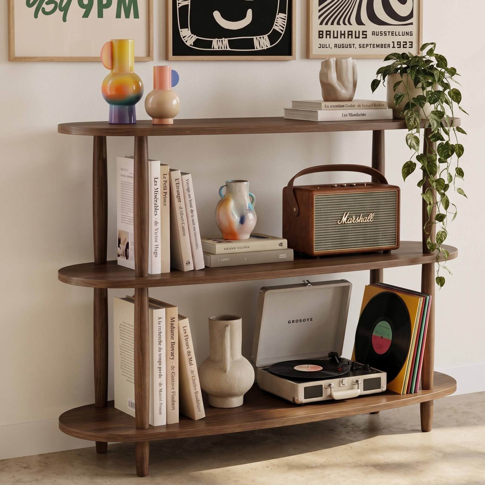 Etagère haute effet bois 120x77 cm
