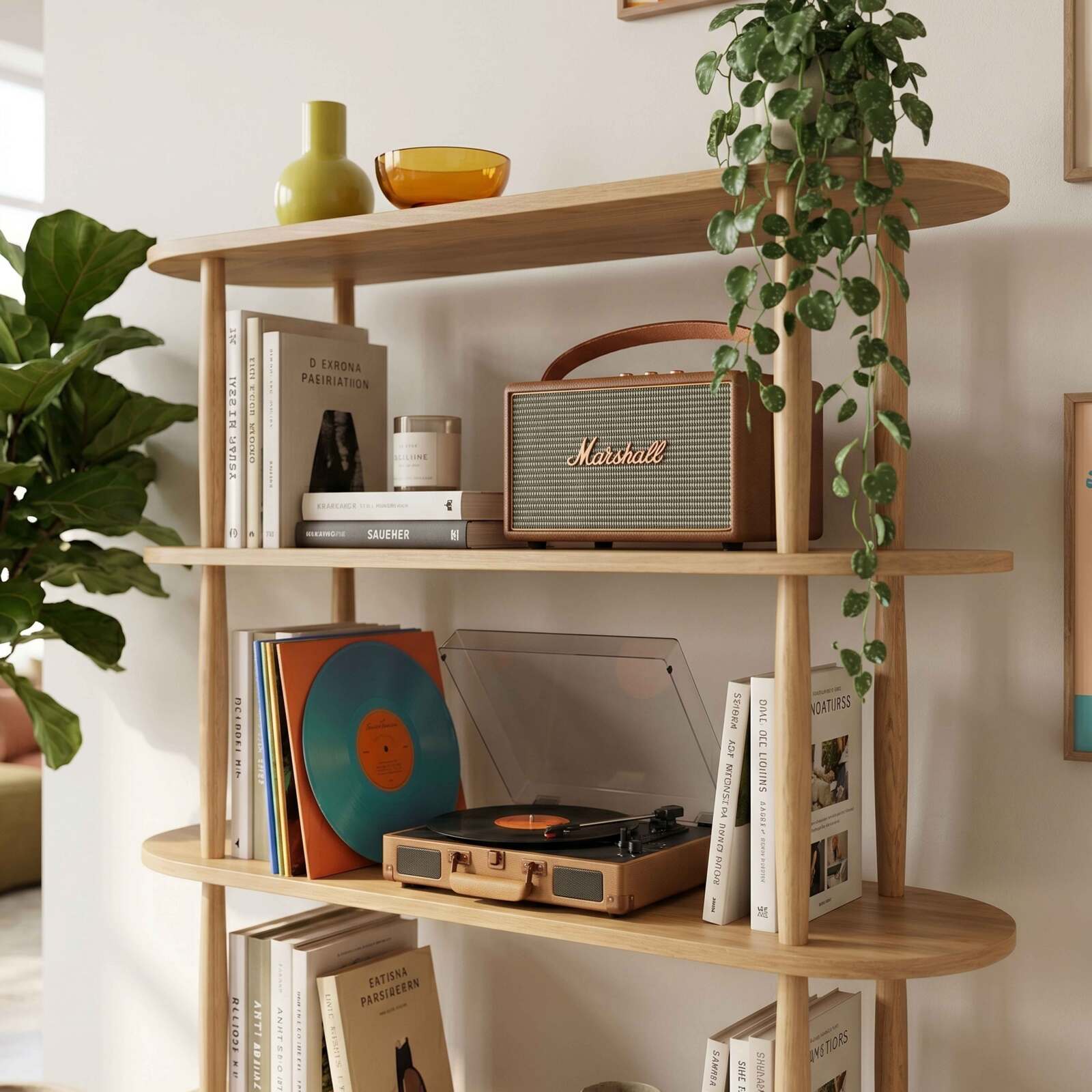 Etagère haute effet bois 120x145 cm 