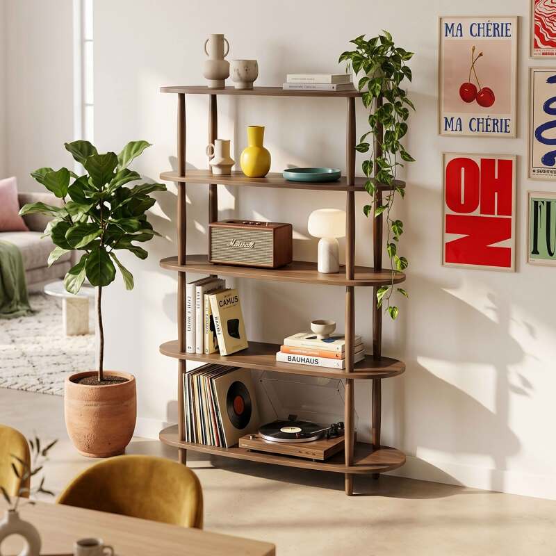 Etagère haute effet bois 120x145 cm 