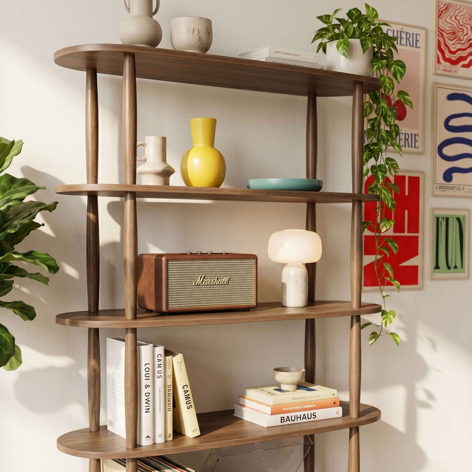 Etagère haute effet bois 120x145 cm 