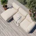 Salon de jardin modulable 3 places avec 1 chauffeuse, 1 fauteuil d'angle et 1 méridienne