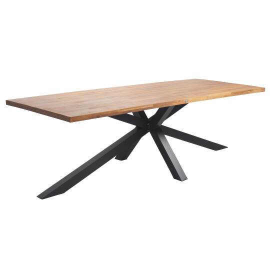 Table à manger en aluminium et bois d'acacia 8 personnes | Oviala