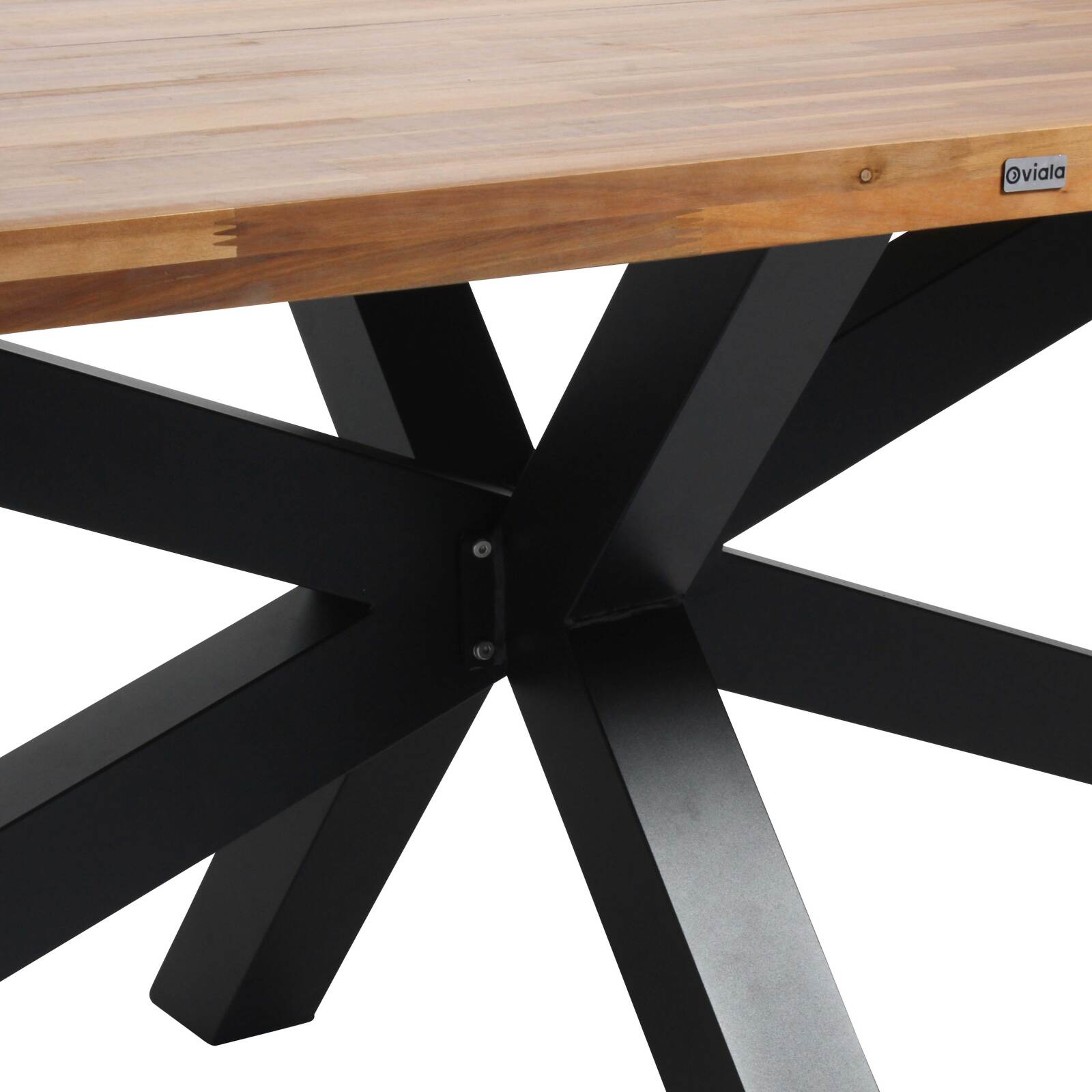 Table à manger en aluminium et bois d'acacia 8 personnes
