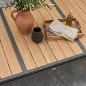 Table de jardin extensible en aluminium et effet bois 8 à 10 personnes 187/250x90 cm