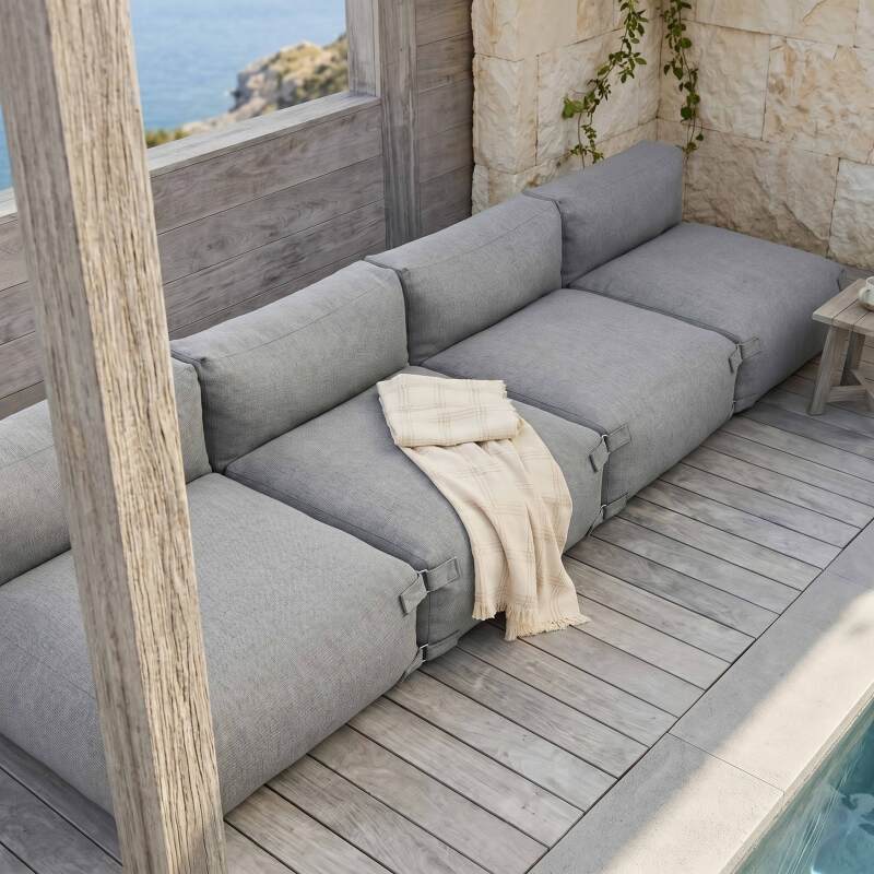Salon de jardin modulable 4 places avec 4 chauffeuses (2/7)