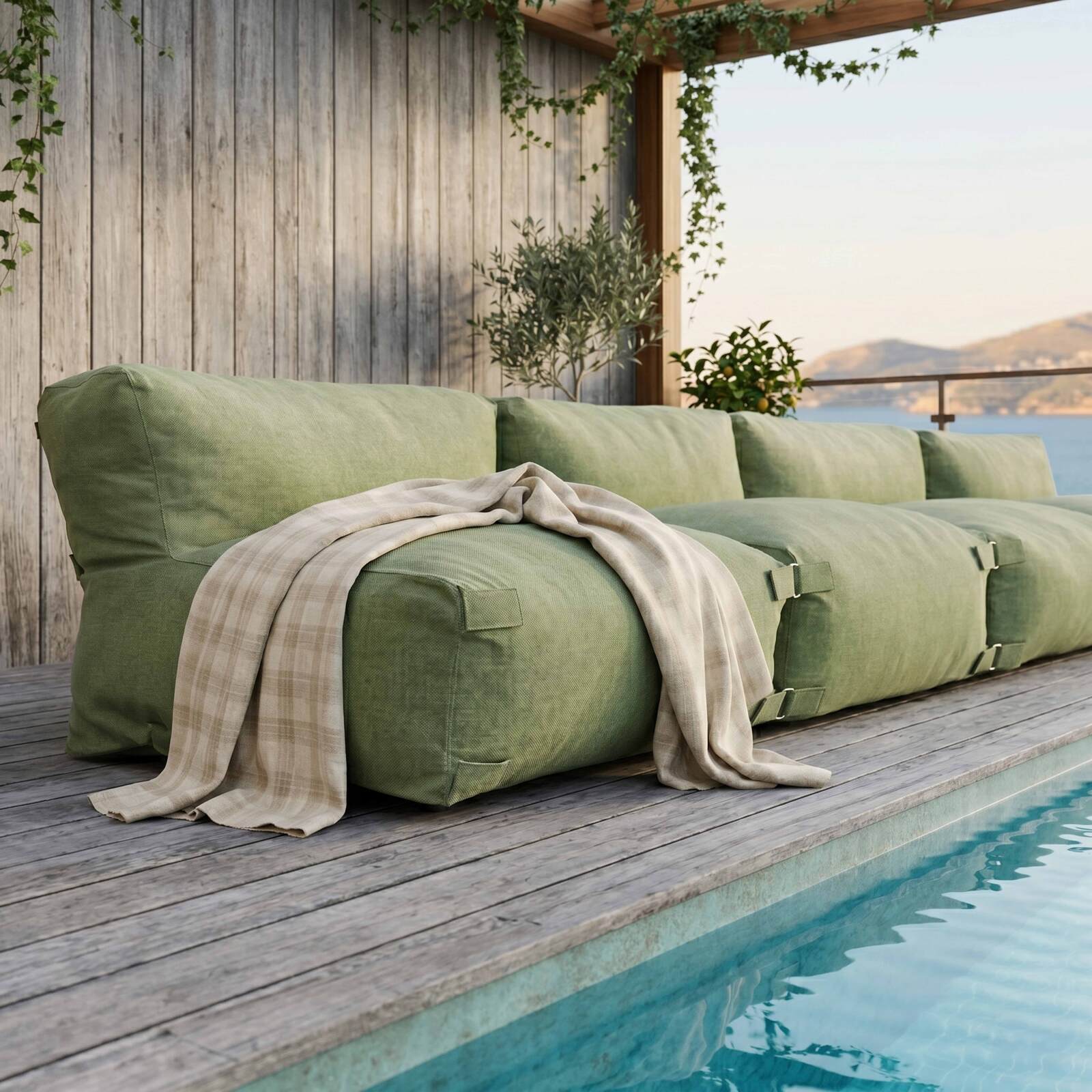 Salon de jardin modulable 4 places avec 4 chauffeuses