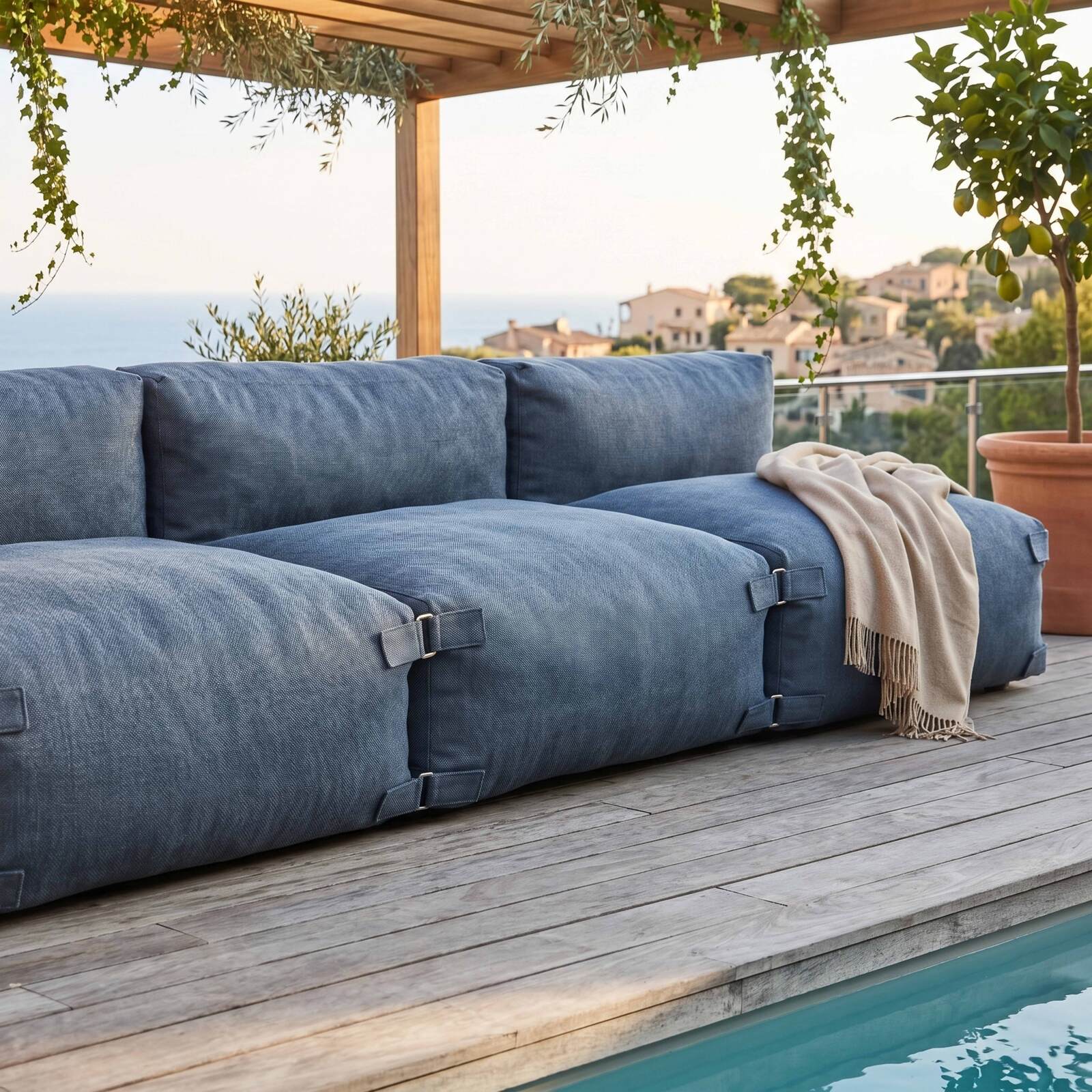 Salon de jardin modulable 4 places avec 4 chauffeuses