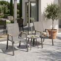 Chaises de jardin en aluminium et textilène avec accoudoirs - Lot de 2