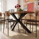 Table à manger en aluminium et bois d'acacia 8 personnes
