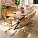 Table à manger en aluminium et bois d'acacia 8 personnes