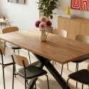 Table à manger en aluminium et bois d'acacia 8 personnes