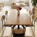 Table à manger en aluminium et bois d'acacia 8 personnes