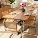 Table à manger en aluminium et bois d'acacia 8 personnes