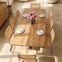 Table à manger en aluminium et bois d'acacia 8 personnes