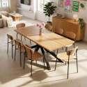 Table à manger en aluminium et bois d'acacia 8 personnes