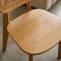Chaises en bois d'orme et rotin naturel avec dossier esprit cannage - Lot de 2